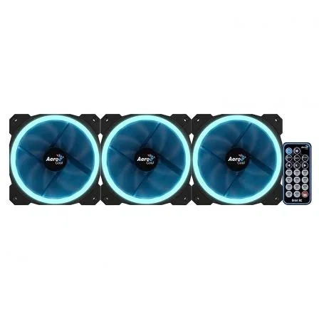 Aerocool Orbit RC Pack de 3 Ventiladores con Iluminación LED RGB y Mando a Distancia